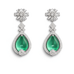 Emerald Green Crystal American Diamond Necklace Set (MAN08)