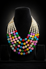 Multicolor Pearl Layered Necklace Set for Women (MAN09)