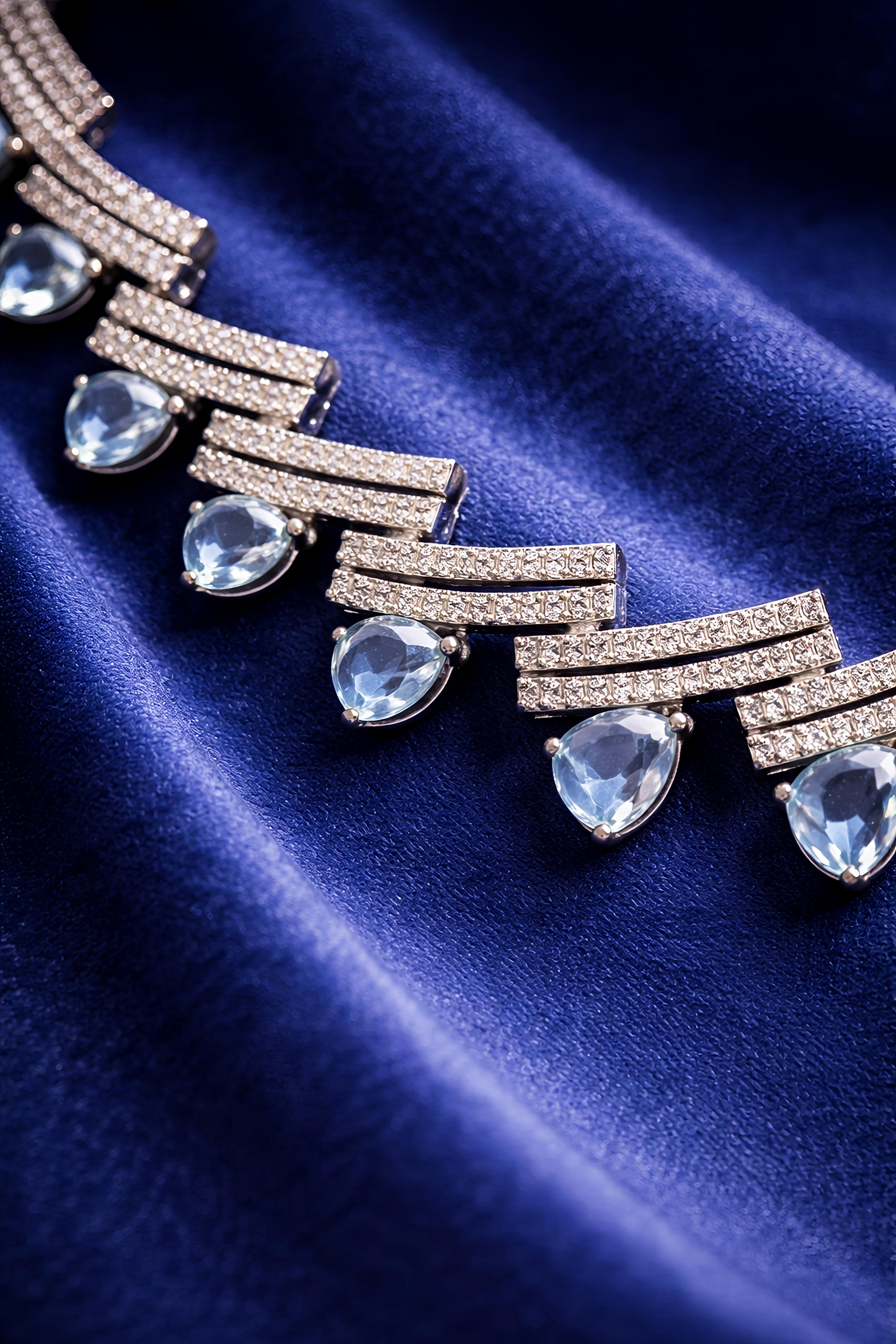 Crystal Drop American Diamond Necklace Set (MAN19)