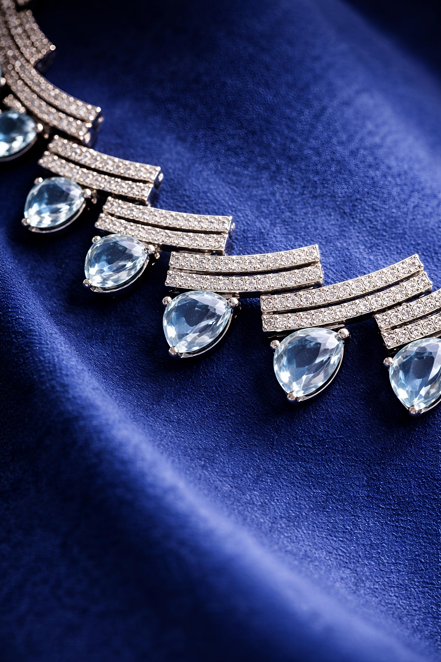 Crystal Drop American Diamond Necklace Set (MAN19)