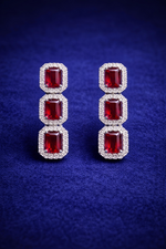 Luxury Ruby Red Stone Necklace Set (MAN02)