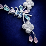 Pastel Floral American Diamond Necklace Set (MAN07)