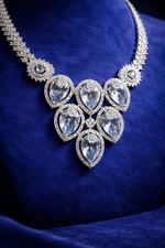 Luxury Crystal Drop American Diamond Necklace Set (MAN06)