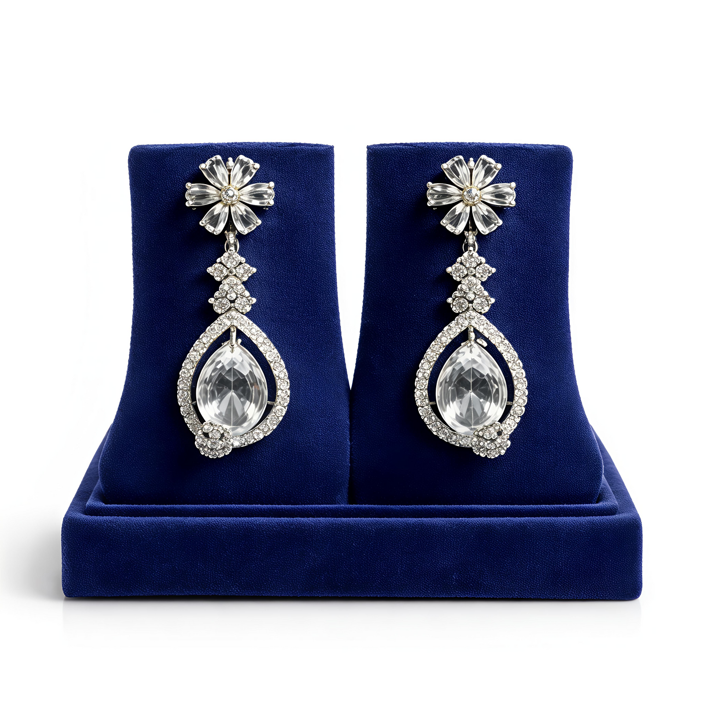 Luxury Crystal Drop American Diamond Necklace Set (MAN06)