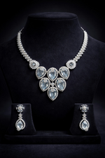 Luxury Crystal Drop American Diamond Necklace Set (MAN06)