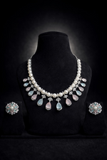 Luxury Pearl Pastel Stone Necklace Set (MAN04)