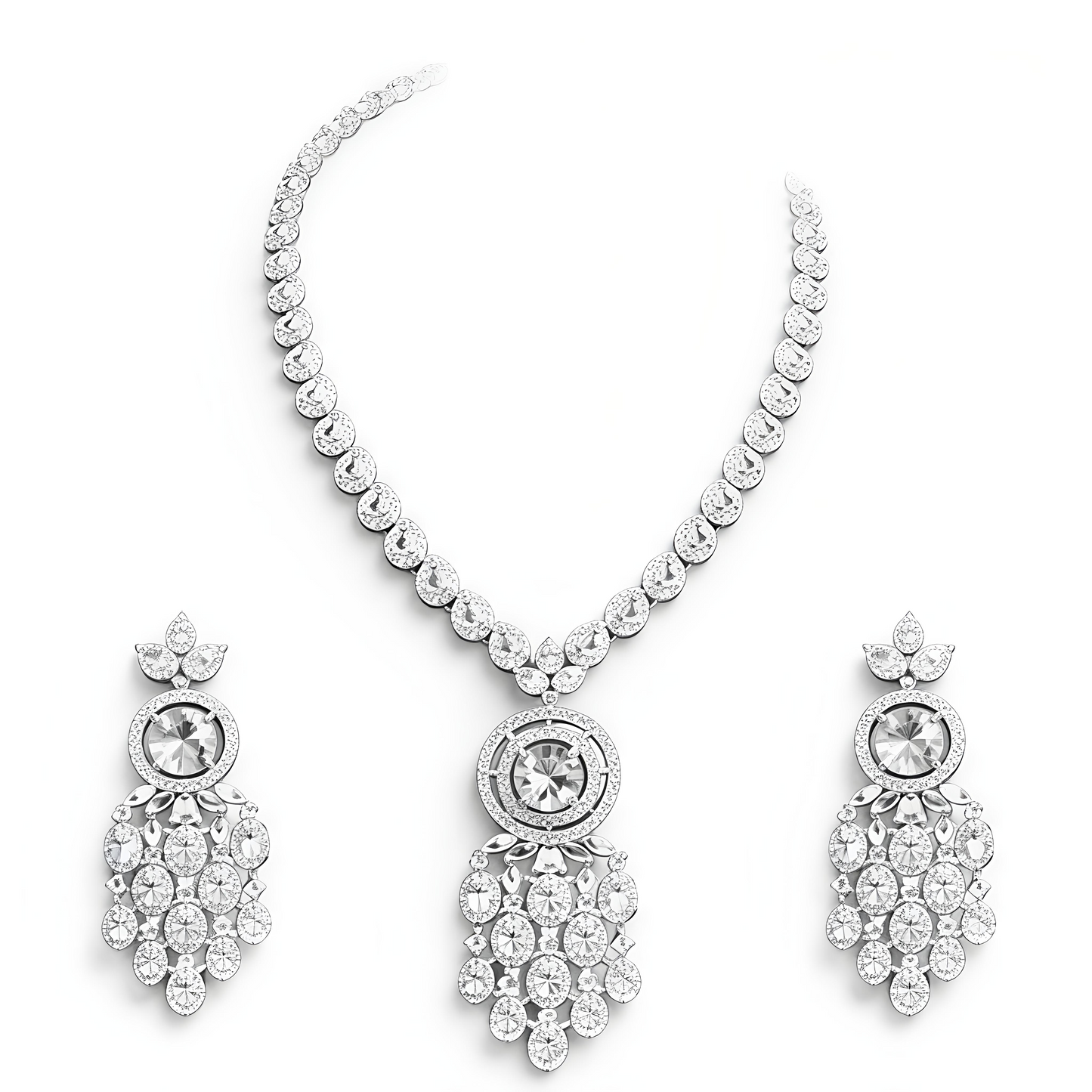 Luxury American Diamond Necklace Set (MAN01)
