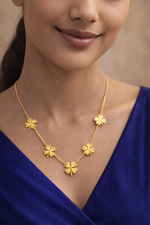 Elegant Gold Plated Clover Charm Necklace (WPS10)