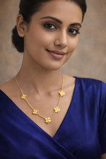 Elegant Gold Plated Clover Charm Necklace (WPS10)