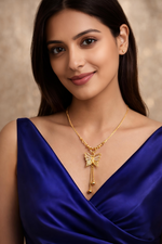 Elegant Gold Plated Butterfly Pendant Necklace (WPS4)