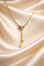 Elegant Gold Plated Multicolor Butterfly Pendant Necklace (WPS2)