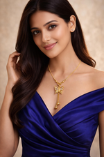 Elegant Gold Plated Butterfly Pendant Necklace (WPS4)
