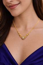 Elegant Gold Plated Floral Charm Pendant Necklace (WPS8)