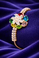 Luxury Multicolor Floral Crystal Bracelet for Women (BAR13)