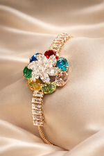 Luxury Multicolor Floral Crystal Bracelet for Women (BAR13)