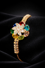 Luxury Multicolor Floral Crystal Bracelet for Women (BAR13)