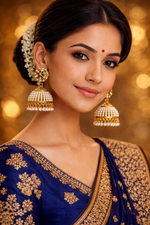 Gold Tone Multicolor Floral Ethnic  Earrings (EAR8)