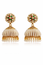 Gold Tone Multicolor Floral Ethnic  Earrings (EAR8)