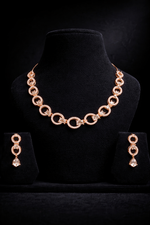 Stylish Gold Plated Circular Link Necklace Set (MAN15)