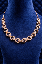 Stylish Gold Plated Circular Link Necklace Set (MAN15)