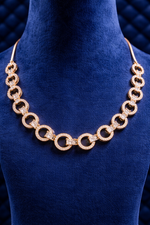 Stylish Gold Plated Circular Link Necklace Set (MAN15)