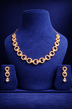 Stylish Gold Plated Circular Link Necklace Set (MAN15)
