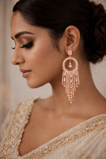 Elegant Crystal Hoop Tassel Earrings for Women (EAR4)