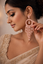 Elegant Crystal Hoop Tassel Earrings for Women (EAR4)